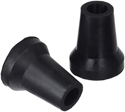 Sysfix Contera de goma negra para muletas y bastones de 17 mm diámetro con arandela metálica - 4 Conteras
