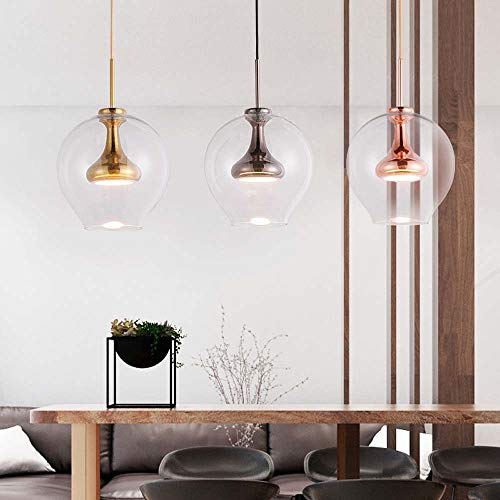 SYyshyin Lámpara de araña de cristal moderna estilo nórdico para restaurante, sala de estar, lámpara de araña LED de 1 23 x 30 cm de alto diámetro (color: oro rosa)
