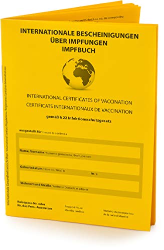 Tarjeta de vacunación internacional y carné de vacunación (versión 2021) según las normas oficiales, libro de vacunación para el certificado internacional de vacunación como documento de viaje