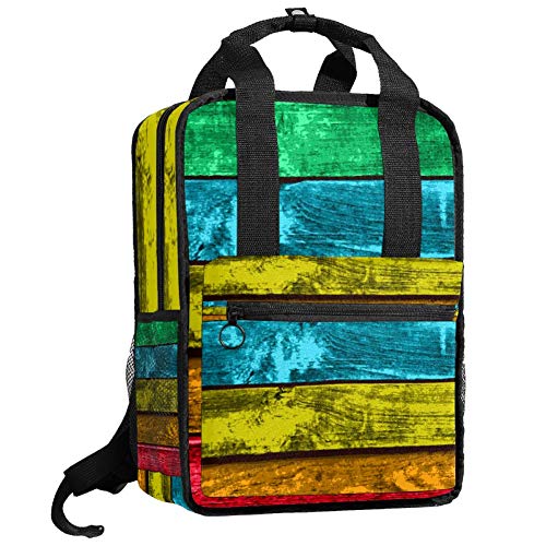 TIZORAX mochila para mujeres vintage color madera tablero nuevo adolescente niñas niños escuela colegio bolsa de libros acolchado senderismo bolsas de viaje casual Daypack