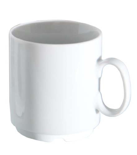 Van Well porcelana taza de café profesional 280 ml blanco apilable