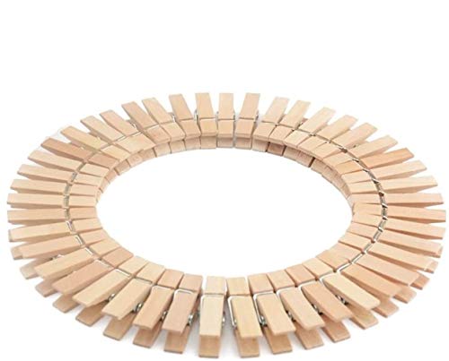 Voarge 50 pinzas de madera de haya con resorte en espiral extrafuerte, pinzas de madera para colgar la ropa adecuada para cualquier tendedero, estables y resistentes a la intemperie.