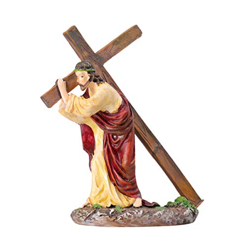 VOSAREA Cruz de crucifijo jesús Cristiano Cruz crucifijo Antiguo Cruz de Pared de Resina para Oficina Iglesia Escuela