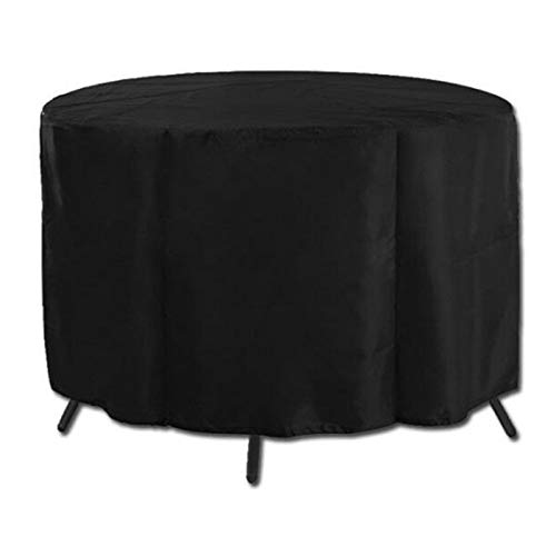 WLYX 420D Oxford Tela Impermeable de Muebles Ronda Cubierta, Mesa Redonda al Aire Libre y la Cubierta Protectora Silla (Color : Black, Size : 120 * 75CM)