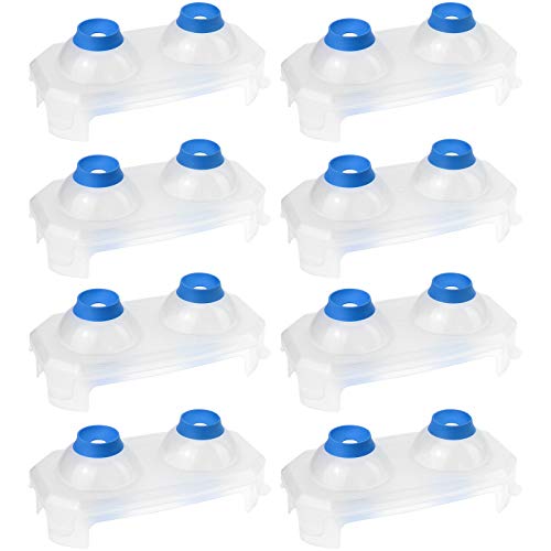 XXL WELLGRO - Cubitera para cubitos de hielo redondos, 6 cm de diámetro, fácil de extraer, plástico, silicona, transparente, azul, cantidad a elegir, 8 unidades