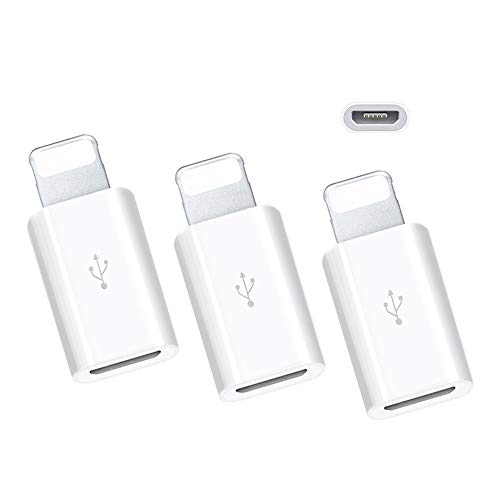 ZERKAR Adaptador Micro USB para iPhone a Android Conversor, iOS a Micro USB Adaptador Cable OTG Compatible con iPhone 12/11/XS/XR/8/7/6/5/SE/iPad/iPad