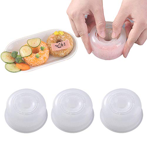 3 uds fabricante de forma de rosquilla de sushi, molde de prensa Onigiri, accesorios Bento antiadherentes, molde de bola de arroz de sushi, artefacto de cocina de comida rápida DIY