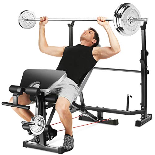 Aceshin - Soporte para levantamiento de pesas para cama de levantamiento de pesas, soporte para sentadillas, multifunción, ajustable, peso olímpico, equipo de entrenamiento de fuerza