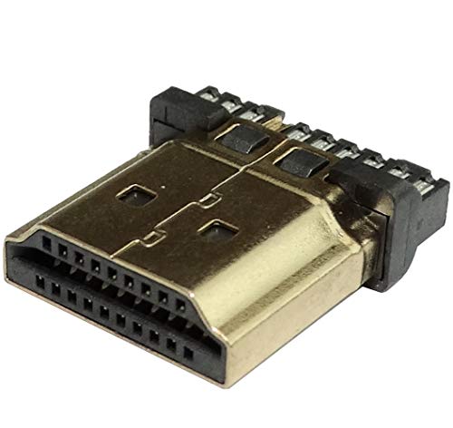 AERZETIX: Juego de 2 - Conector HDMI 19 Pines - Enchufe Macho Tipo A - de soldar - para reparación de Cables C43793