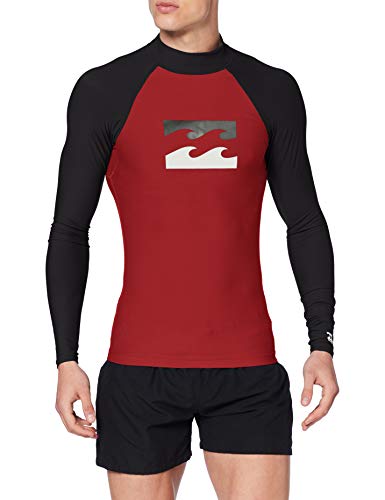 BILLABONG Team Wave LS Camiseta de natación, Rojo (Red 40), Small (Tamaño del Fabricante:S) para Hombre