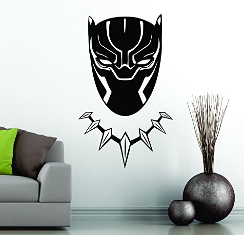 Black Panther Wakanda - Máscara de superhéroe para niños (vinilo autoadhesivo, 30 x 18 cm), color negro