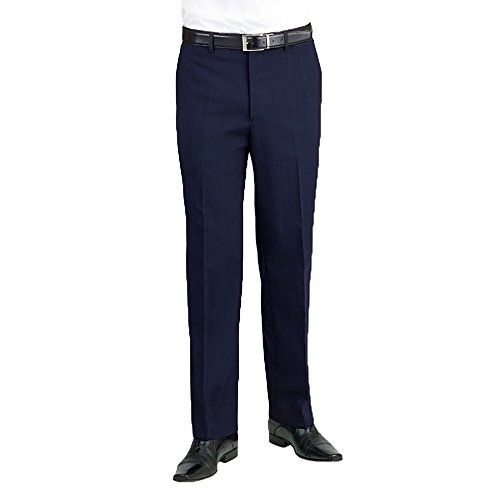 Brook Taverner - Pantalones de Traje/de Vestir Lisos Caballero Hombre Modelo Apollo (Medida Cintura 91cm, Regular) (Azul Marino)