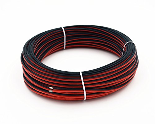 Cable eléctrico de silicona TUOFENG 22awg10 metros [Negro 5 m Rojo 5 m] 2 Conductor Línea de cable paralelo Cable de cobre estañado calibre 22 flexible