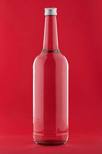 casavetro Clear Screw Top Botellas de Vidrio vacías 1000 ml - Tapas giratorias Recargables Reutilizables - Tapa de Metal Ajustada al Aire para Kombucha Home Brewing Gin Aceite Vinagre (8 x 1000 ml)