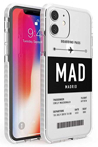 Case Warehouse Personalizado Plano de entradas: Madrid Impact Funda para iPhone 11 TPU Protector Ligero Phone Protectora con Personalizado Viajero Pasión De Viajar