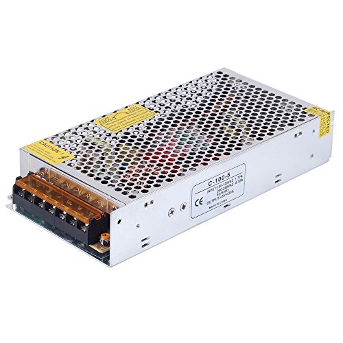 CHINLY AC 110/220V a DC5V 20A 100W Controlador LED Transformador de fuente de alimentación conmutada para WS2811 2801 WS2812B WS2813 APA102 LED Strip Pixel Light