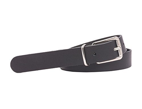 Cinturón de cuero auténtico - Calidad alemana - 2 cm de ancho - Para cinturas de 75 a 115 cm - Negro - 115 cm