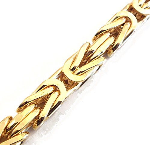 Collar Cadena Bizantina Chapado en Oro 5 x 5mm Longitud 75cm Directamente Desde la fábrica Italiana tendenze para Mujer y Hombre