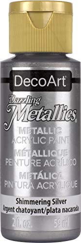 DecoArt Americana - Pintura acrílica metálica, Color Plateado Brillante