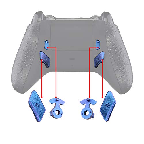 eXtremeRate Botón Trasero HK3 HK4 K1 K2 Botones Rediseñados para Mando Xbox One S X Que ha Instalado Lofty Programable Remap&Gatillo de Parada Kit Botones Posteriores de Repuestos(De Azul a Violeta)