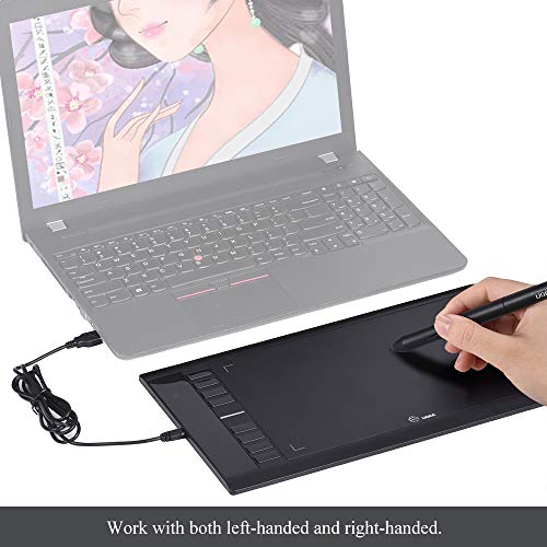 Graphics Tablet M708 Drawing Pad Tablet 8 ExpressKey 10 x 6 Inches Graphics Drawing Pen Tablet - M708 - Black, [Importado de UK]