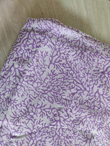 HANDICRAFTOFPINKCITY Tela de algodón hecha a mano con estampado floral indio, tela de impresión de bloque de mano, tela de cortina de costura, tela de vestir ligera, 5 metros