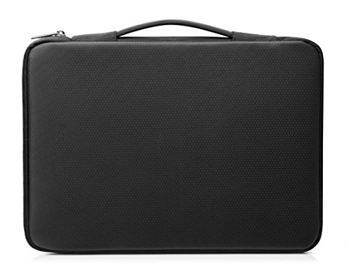HP Carry Sleeve - Funda para portátiles de hasta 14" (ligera y resistente al agua, diseño estampado, cremalleras fiables), negro y plata