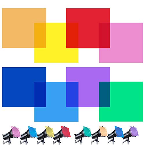 Juego de filtros de color para flash (rojo, amarillo, naranja, verde, lila, rosa, azul claro, azul oscuro)