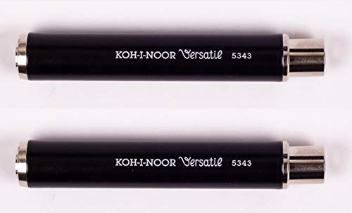 KOH-I-NOOR 5343 - Soporte de tiza de metal para tiza redonda de 9-10 mm, negro - 2 piezas
