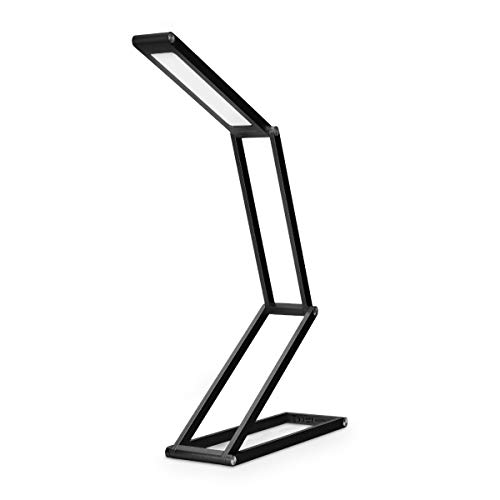 kwmobile Lámparas de mesita de noche de aluminio - Lámpara de pie con batería y cable MicroUSB - Iluminación LED - Flexo de escritorio negro