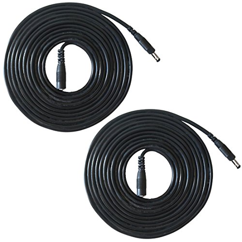 Liwinting 2 Piezas 2m DC Cable de Extensión de Alimentación 1,35 mm x 3,5 mm Macho a Hembra Cable de Extensión, Adecuado para Adaptador de Corriente, Cámara IP Inalámbrica y Mucho Más - Negro