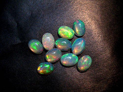LOVEKUSH 50% Off Gemstone Jewellery Natural Ethiopian Opal AAA Quality 6x8 mm cabochon Oval 5 pcs lot Code:- RADE-34658
