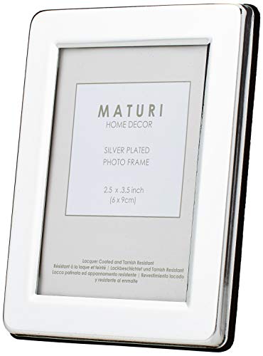 Maturi UNPF1-25 - Marco para fotos con borde plano, bañado en plata, 6 x 9 cm