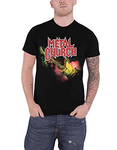 Metal Church T Shirt Guitar Band Logo Heavy Metal Nuevo Oficial De Los Hombres Size M