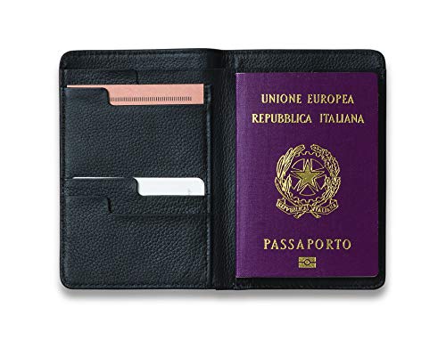 Moleskine Lineage - Porta pasaporte en piel, color negro