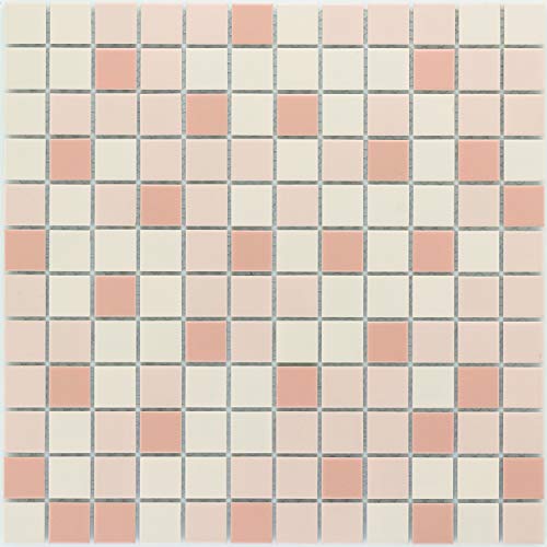Mosaico de cerámica, color beige, mate, esmaltado, para pared, baño, cocina, 1 estera, ES-27354_b