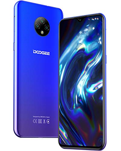 Moviles Libres, DOOGEE X95 Smartphone Libre 2020, 6.52 Pulgadas 19.5:9 HD+ Pantalla 4G Telefonos, 4350mAh, 13MP+2MP+2MP+5MP, Android 10.0 Smartphone Barato, 16GB ROM,128GB SD, Dual SIM Face ID, Azul