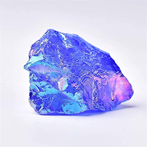 Namvo 2 piezas de cristal natural de piedra galvanizada de cuarzo para peces, minerales, piedras preciosas, decoración de peces, regalo de energía