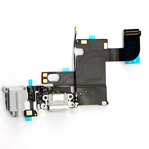 OcioDual Conector de Carga Flex Dock para iPhone 6 4.7" Mic Audio Jack Auriculares Gris
