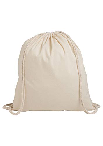 Pack de 1/3/5/10/25/50/100 bolsas de algodón natural liso de compras escuela mochilas con cordón escuela gimnasio PE libro P E ecológico compradores