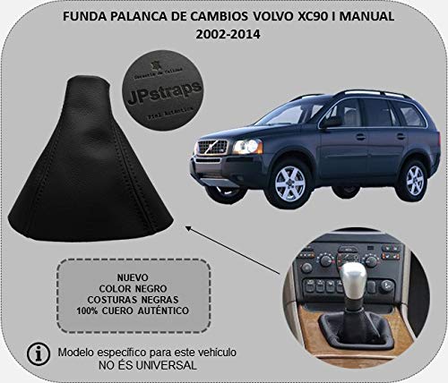 Para VOLVOXC90 Cambio Manual Modelos (2002-2014) Funda para Palanca de Cambio 100% Piel Color Negro