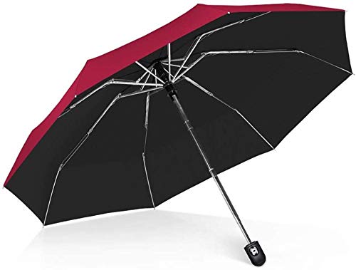 Paraguas Automático Pequeño 50% De Descuento Paraguas De Bolsillo Lluvia Y Lluvia Vinilo De Doble Uso Plegable Mini Paraguas A Prueba De Viento Y Lluvia Protección Uv Protector Solar-rojo Hermoso