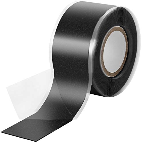 Poppstar - Cinta de silicona de autofusión, 1 x 3 m, ideal como cinta de reparación, cinta aislante y cinta de sellado (estanca, hermetica), 25mm de ancho, moteado de blanco y negro