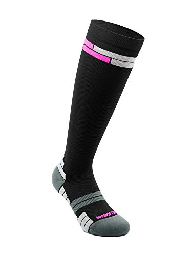 Relaxsan 800 Sport Socks (Negro/Fucsia, 2S) – Medias deportivas compresión graduada Fibra Dryarn rendimiento máximo