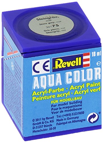 Revell 36175 Aqua Color - Pintura acrílica Mate (18 ml), Color Gris Piedra RAL 7030