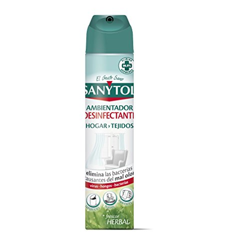 Sanytol Ambientador Desinfectante de Tejidos en Spray, Multicolor, Individual, Sin Perfume, 300 Mililitros