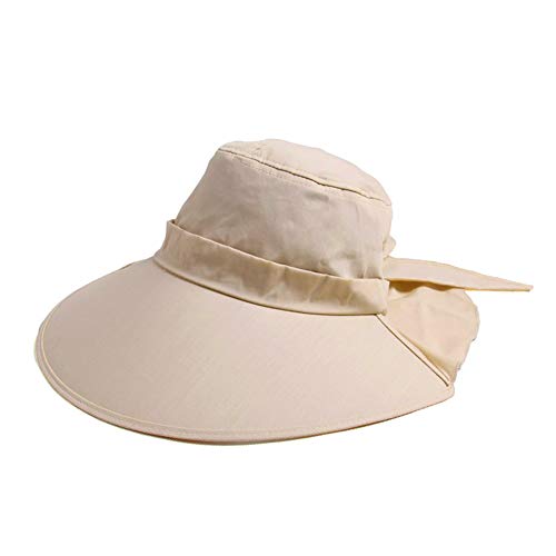 Sombrero de Solar Verano, Naisdier Sombrero de ala Ancha Plegable con Cordón de Barbilla Desmontable Gorra de Protección Solar para Mujer