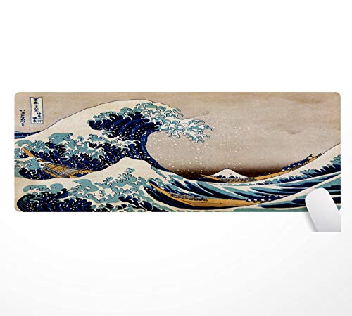 The Great Wave Off Kanagawa - Alfombrilla de ratón (800 x 300 mm, superficie de goma antideslizante, apta para jugadores)