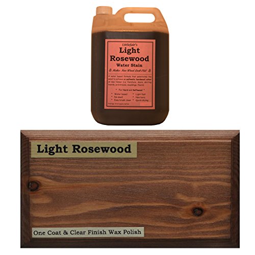 Tinte para madera a base de agua de Littlefair’s, respetuoso con el medio ambiente, Palisandro claro, 2.5ltr