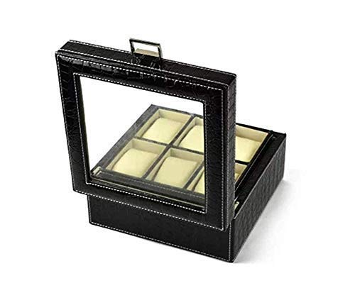 WYFX Caja de colección de Relojes de Cuero PU de Lujo Exquisita Caja de Almacenamiento de Relojes de Negocios para el hogar Caja de joyería con cajones